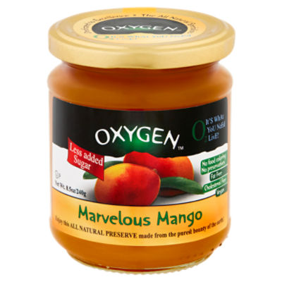 Oxygen Less Added Sugar Marvelous Mango Preserve, 8.5 oz