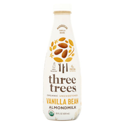 Three Trees Organic Unsweetened Vanilla Bean Almondmilk, 28 fl oz