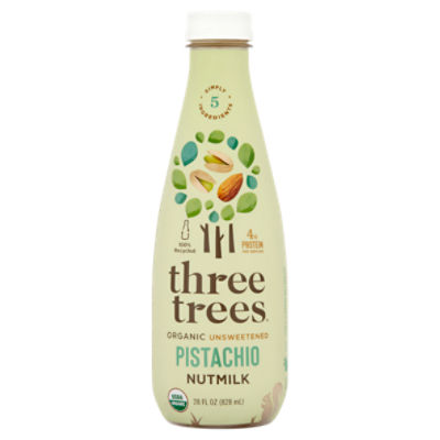 Three Trees Organic Unsweetened Pistachio Nutmilk, 28 fl oz