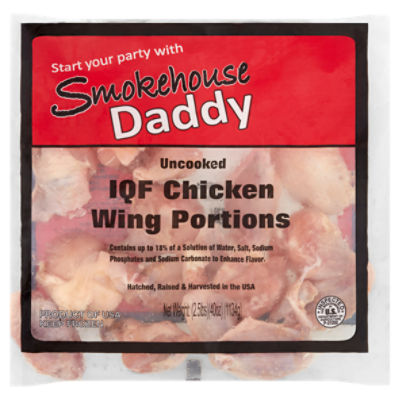 Smokehouse Daddy Uncooked IQF Chicken Wing Portions, 40 oz