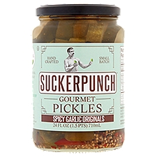 SuckerPunch Gourmet Spicy Garlic Originals Pickles, 24 fl oz
