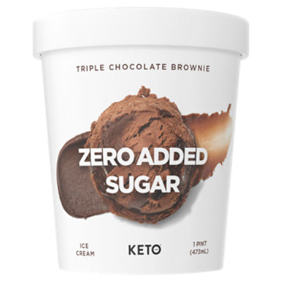 Keto Pint Triple Chocolate Brownie Zero Added Sugar Ice Cream, 1 pint