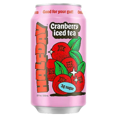 Halfday Cranberry Prebiotic Iced Tea, 12 fl oz