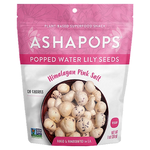 AshaPops Popped Water Lily Seeds Himalayan Pink Salt