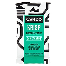 CanDo Keto Krisp Chocolate Mint, Protein Bar, 1.8 Ounce