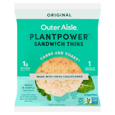 Outer Aisle Plantpower Original Sandwich Thins, 6 count, 6.75 oz ShopRite