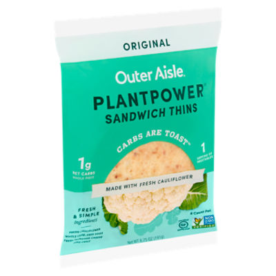 Outer Aisle Plantpower Original Sandwich Thins, 6 count, 6.75 oz ShopRite