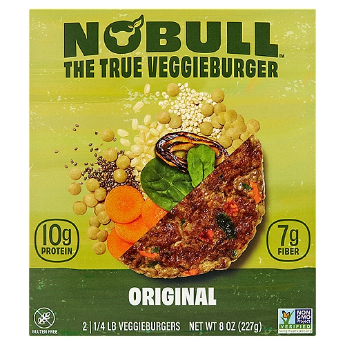 No Bull Original Handcrafted Veggieburgers, 1/4 lb, 2 count