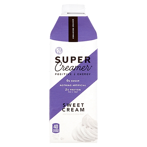 Kitu Super Creamer Sweet Cream Enhanced Creamer, 25.4. fl oz
Lactose Free*
*99.9% Lactose-Free

What Makes it Super...
0g Added Sugar
Nothing Artificial
2g Protein
MCT Oil
