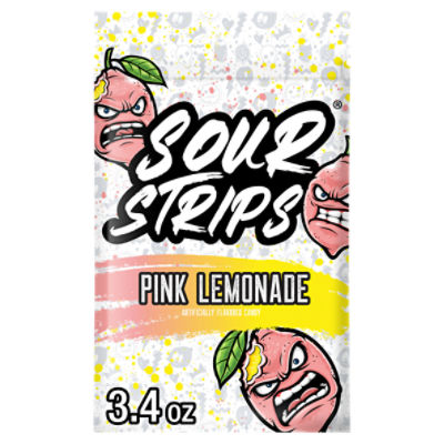 Sour Strips Pink Lemonade Candy, 3.4 oz