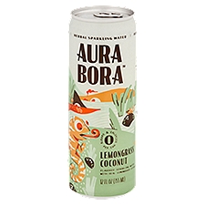 Aura Bora Lemongrass Coconut Herbal Sparkling Water, 12 fl oz