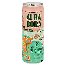 Aura Bora Peppermint Watermelon, Herbal Sparkling Water, 12 Each