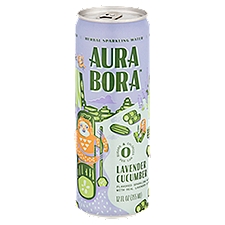 Aura Bora Lavender Cucumber, Herbal Sparkling Water, 12 Each