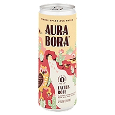Auro Bora Herbal Sparkling Water (Cactus Rose Flavored), 12 Fluid ounce