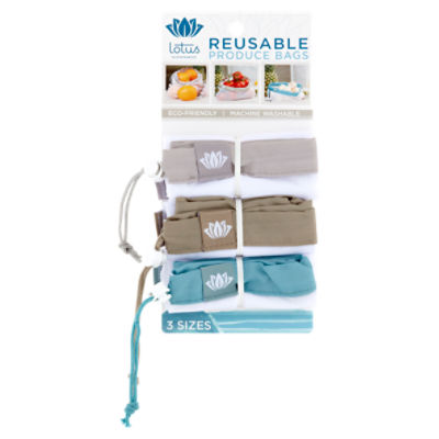 Lotus Sustainables Reusable Produce Bags, 3 count