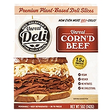 Mrs. Goldfarb's Unreal Deli Premium Plant-Based Deli Slices Corn'd Beef, 5 oz, 5 Ounce