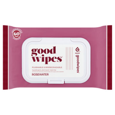 Good Wipes Rosewater Wipes, 60 count