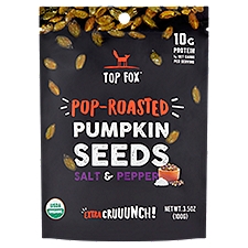 Top Fox Pop Roasted Salt & Pepper Pumpkin Seeds, 3.5 oz