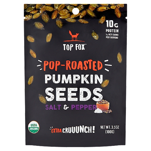 Top Fox Pop Roasted Salt & Pepper Pumpkin Seeds, 3.5 oz