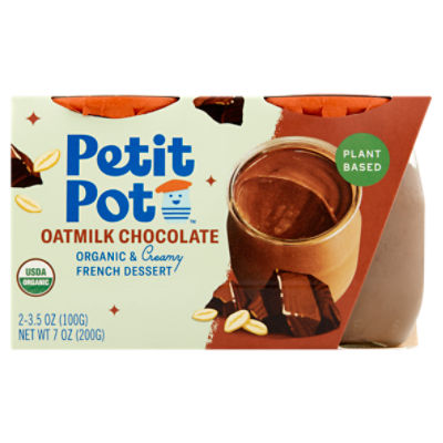 Petit Pot Organic & Creamy Oatmilk Chocolate French Dessert, 3.5 oz, 2 count