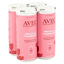 AVEC Hibiscus and Pomegranate Premium Carbonated Drink, 4 count, 8.45 fl oz