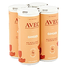 AVEC Ginger Premium Carbonated Mixer, 4 count, 8.45 fl oz