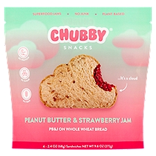 Chubby Snacks Peanut Butter & Strawberry Jam Sandwiches, 2.4 oz, 4 count