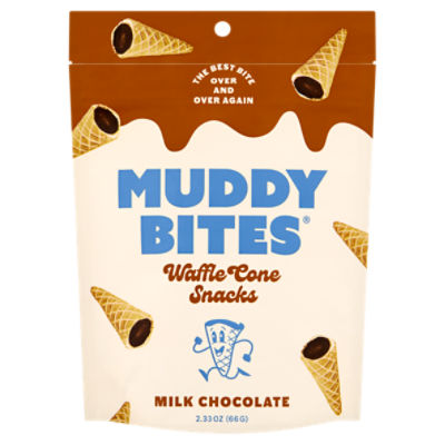 Muddy Bites Milk Chocolate Waffle Cone Snacks, 2.33 oz