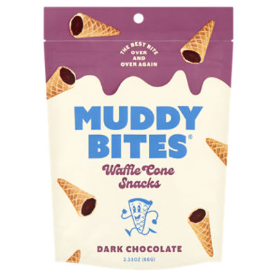 Muddy Bites Dark Chocolate Waffle Cone Snacks, 2.33 oz