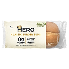 Hero Classic Burger Buns, 4 count, 8.7 oz