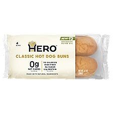 Hero Classic Hot Dog Buns, 4 count, 8.7 oz