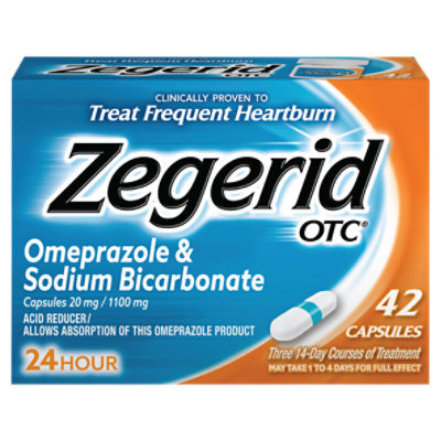 Zegerid OTC Omeprazole & Sodium Bicarbonate Acid Reducer Capsules, 42 count