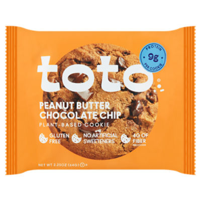 Toto Peanut Butter Chocolate Chip Plant-Based Cookie, 2.25 oz