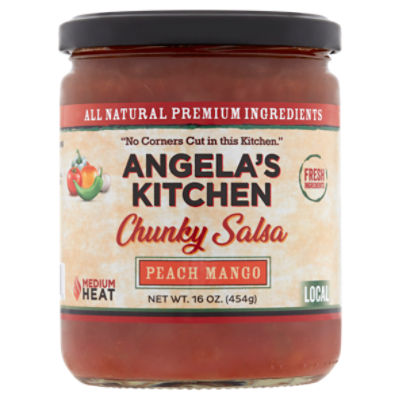 Angela's Kitchen Peach Mango Chunky Salsa, 16 oz