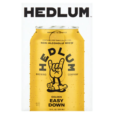 Hedlum Golden Easy Down Non-Alcoholic Brew, 12 fl oz, 6 count