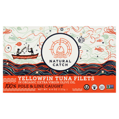 Natural Catch Yellowfin Tuna Filets in Organic Extra Virgin Olive Oil, 4.4 oz