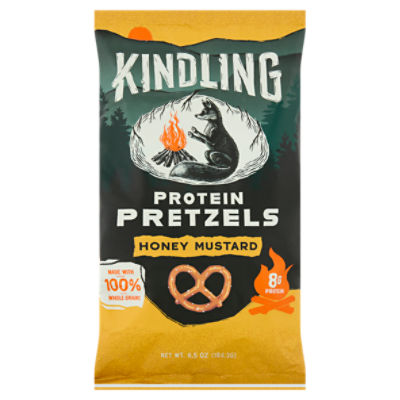 Kindling Honey Mustard Protein Pretzels, 6.5 oz