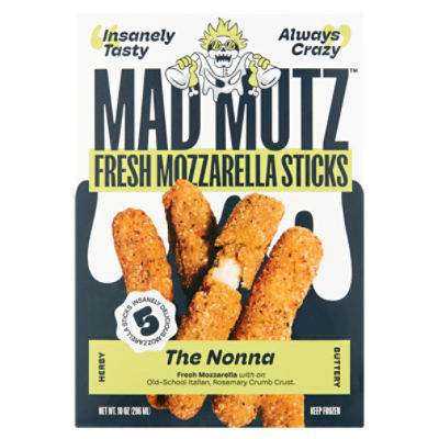 Mad Mutz The Nonna Fresh Mozzarella Sticks, 5 count, 10 oz