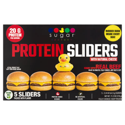 Sugar Factory Protein Sliders with Natural Cheese, 2.24 oz, 5 count