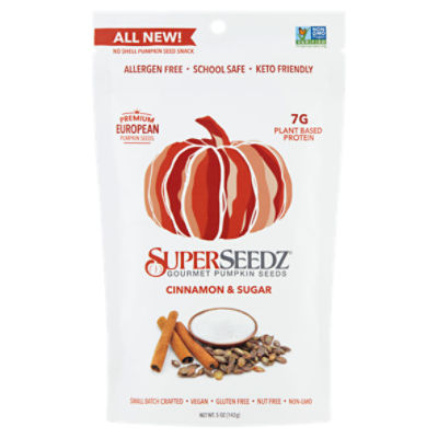 SuperSeedz Cinnamon & Sugar Gourmet Pumpkin Seeds, 5 oz