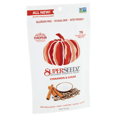 SuperSeedz Cinnamon & Sugar, Gourmet Pumpkin Seeds