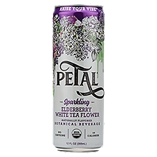 Petal Elderberry White Tea Flower Sparkling Botanical Beverage, 12 fl oz