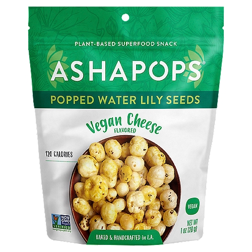 AshaPops Popped Water Lily Seeds Vegan Cheese