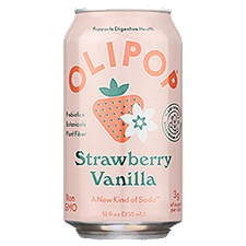 Olipop Strawberry Vanilla, Sparkling Soda, 12 Fluid ounce