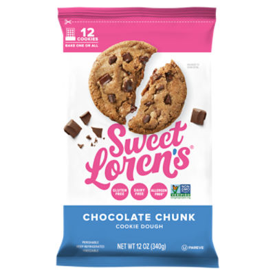 Sweet Loren's Chocolate Chunk Cookie Dough, 12 count, 12 oz - Gourmet