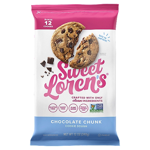 Sweet Loren's Chocolate Chunk Cookie Dough, 12 count, 12 oz