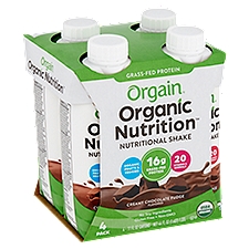 Orgain Organic Nutrition Nutritional Shake, Creamy Chocolate Fudge Flavored, 11 Fluid ounce