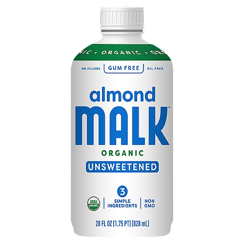 Malk Organic Unsweetened Almond Milk, 28 fl oz