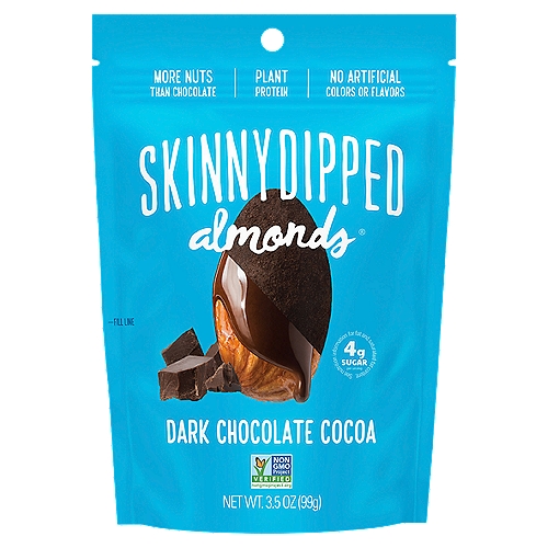 Skinny Dipped Almonds Dark Chocolate Cocoa Almonds, 3.5 oz
Snack More with Less On™
We started with Crunchy Roasted Almonds
Added a kiss of Organic Maple Sugar+Sea Salt
SkinnyDipped in a Thin Layer of Rich Chocolate
And finished with a Hint of Cocoa