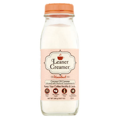 Leaner Creamer Hazelnut Coconut Oil Creamer, 9.87 oz